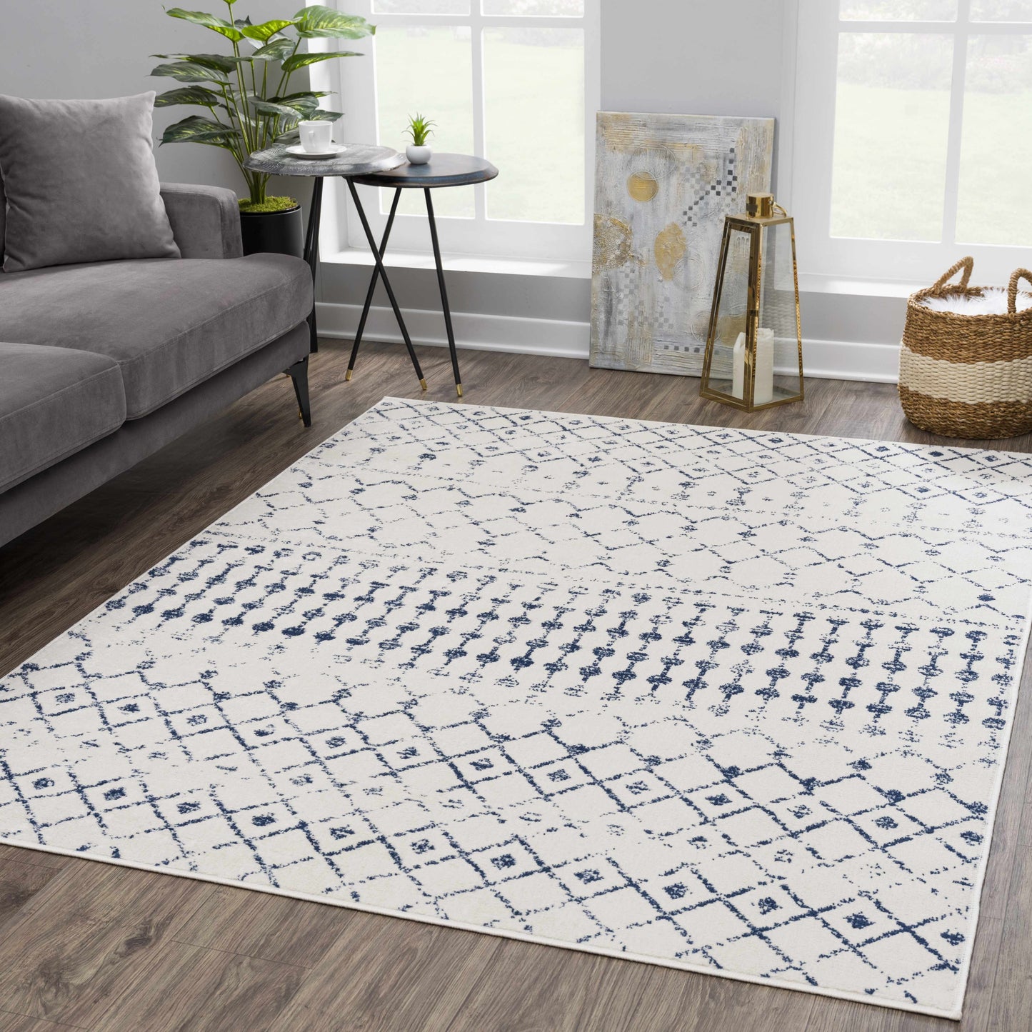 Modern Area Rug - Tigrican Blue 2332 Stylish Soft Durable Home Decor
