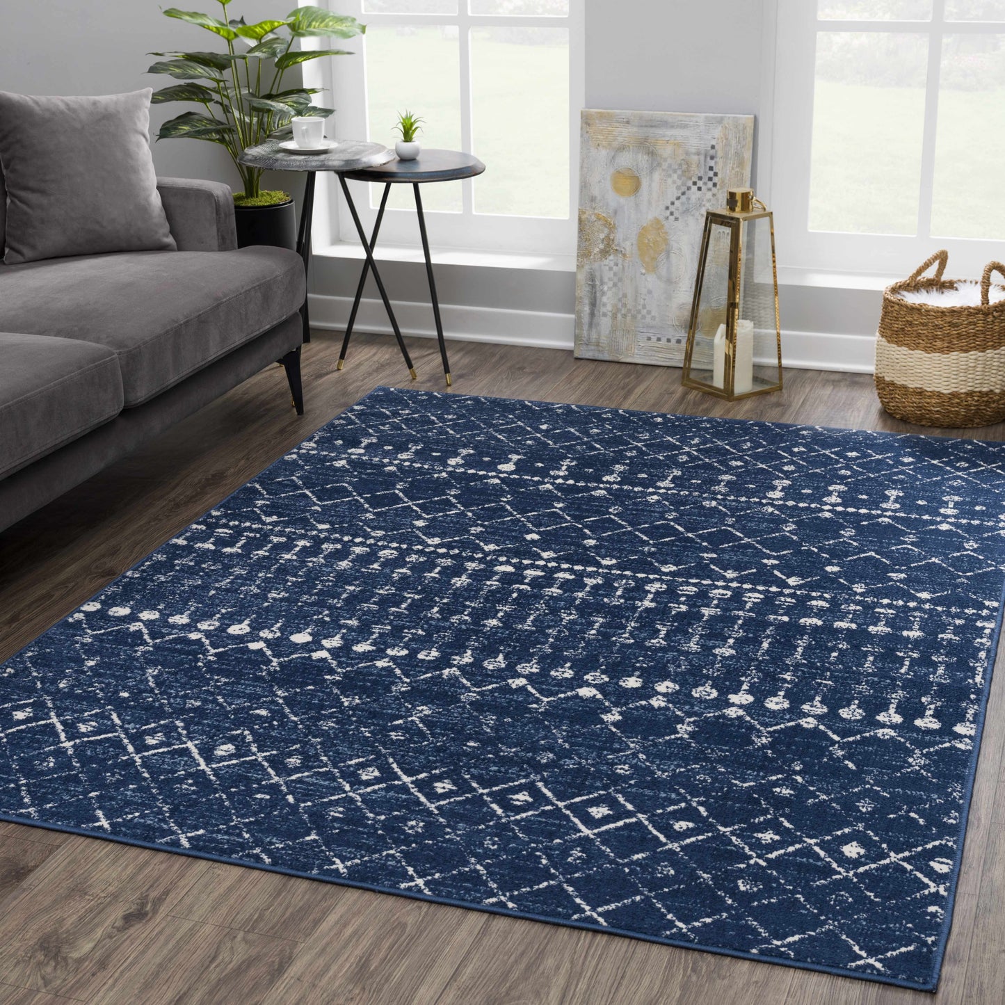 Tigrican Navy Area Rug - Elegant Modern Home Décor Rug
