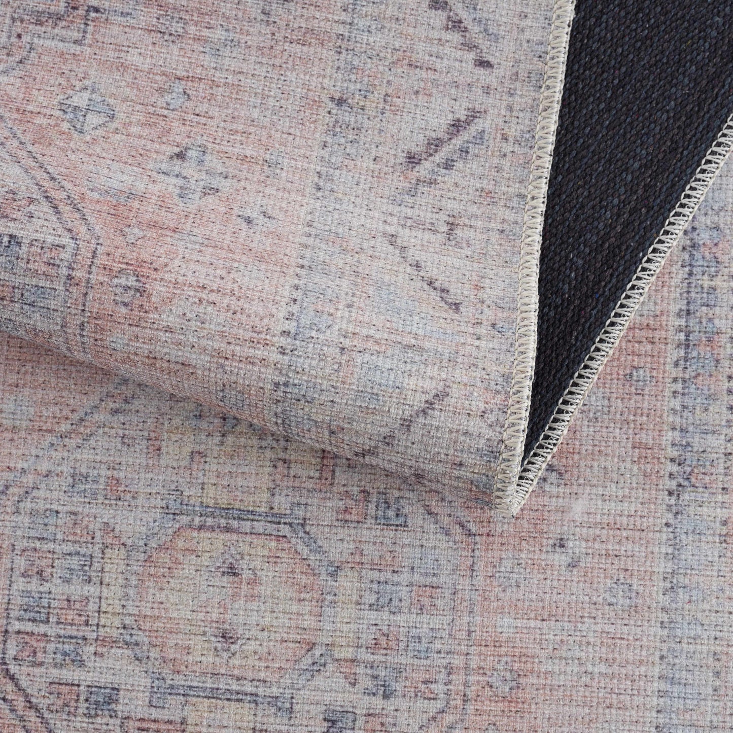 Morcott Peach Washable Area Rug - Soft Stylish Easy-Clean Home Decor