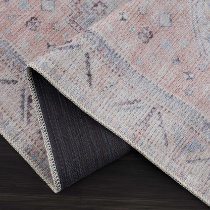 Morcott Peach Washable Area Rug - Soft Stylish Easy-Clean Home Decor