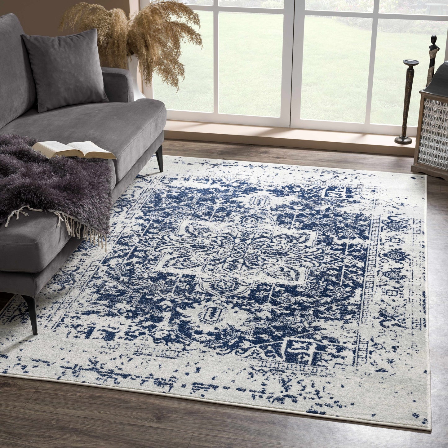 Navy Area Rug - Elegant Modern Home Décor Rug