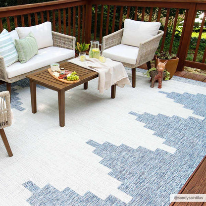 Djugun Blue Outdoor Rug - Stylish Durable Patio Decor