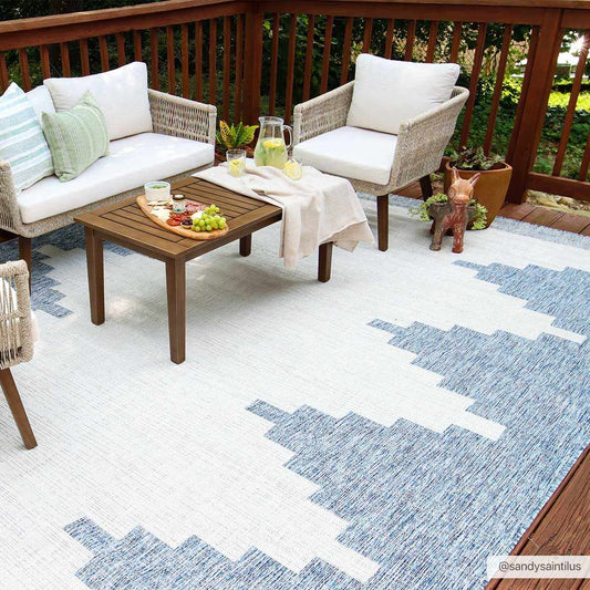 Djugun Blue Outdoor Rug - Stylish Durable Patio Decor