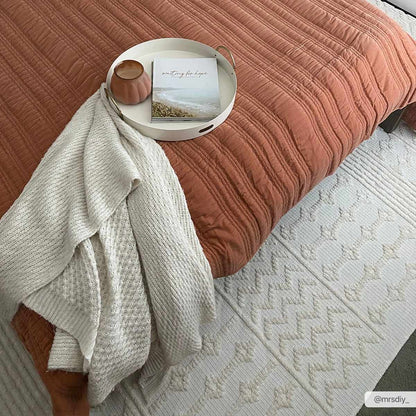 Washable White Area Rug - Stylish Drago Design for Modern Homes