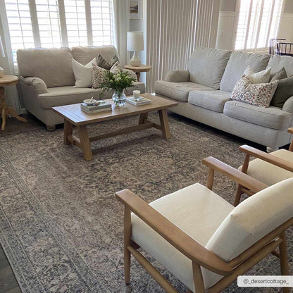 Dusty Blue Washable Rug - Soft Durable Greenpoint Collection