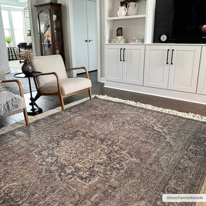 Dusty Blue Washable Rug - Soft Durable Greenpoint Collection