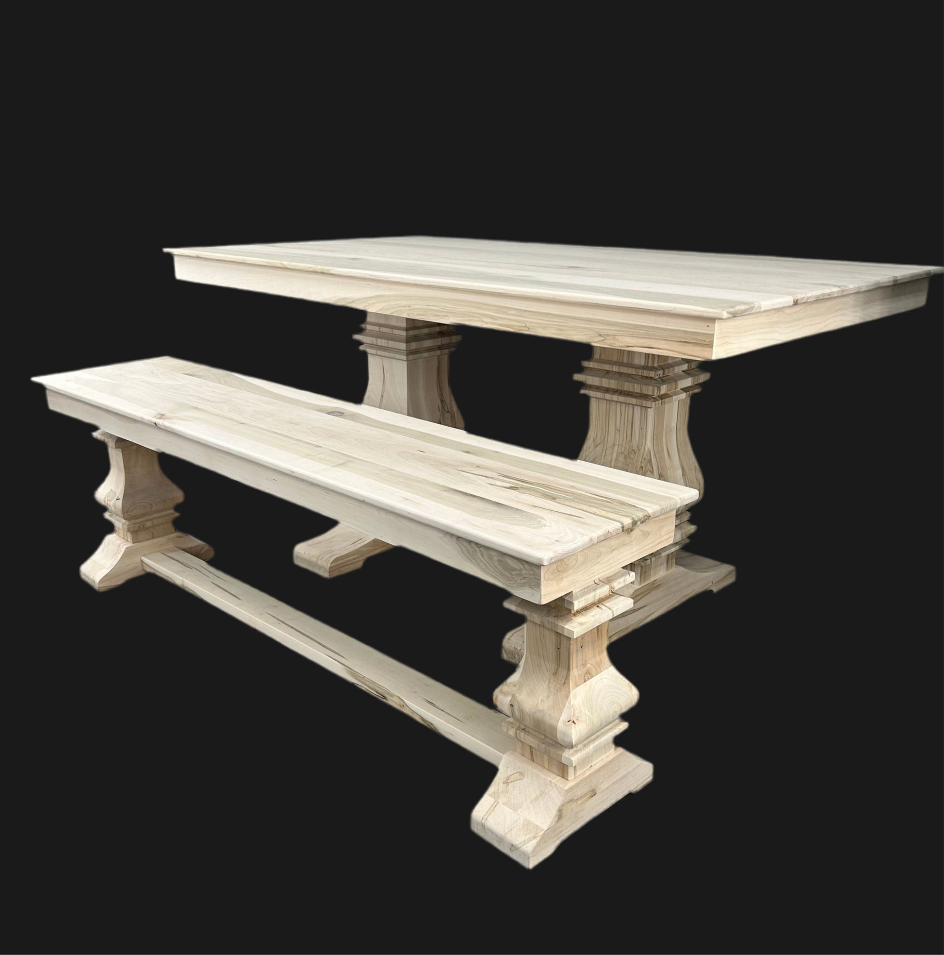 Herringbone wood dining table