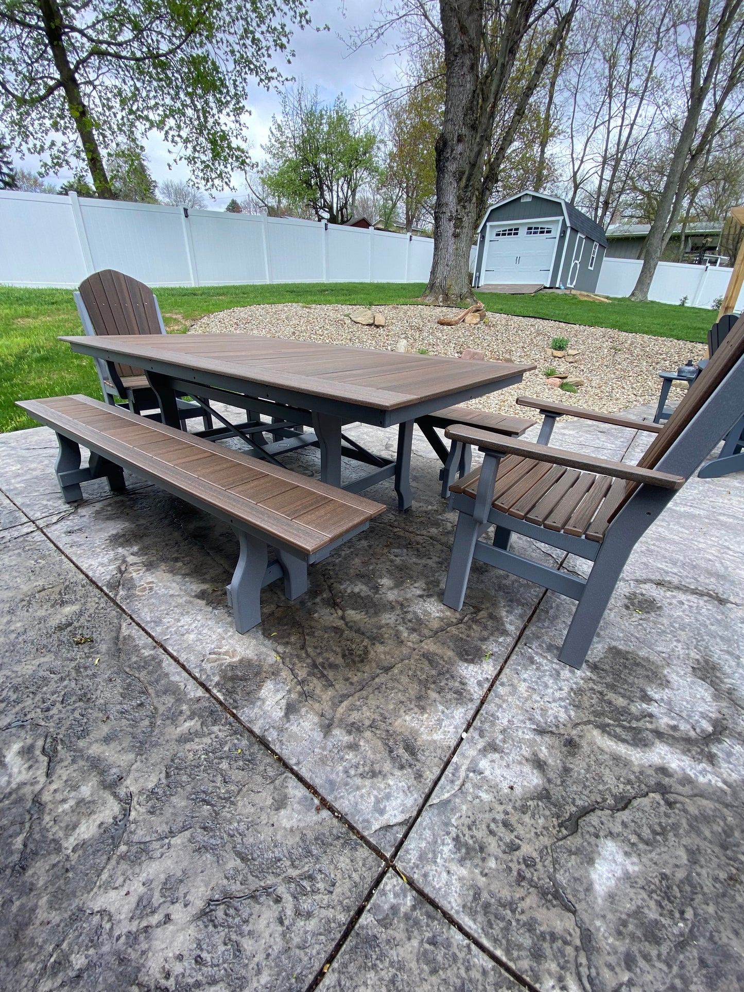 Ben Outdoor Dining Table HDPE All Weather Lumber With Stainless Steel Hardware