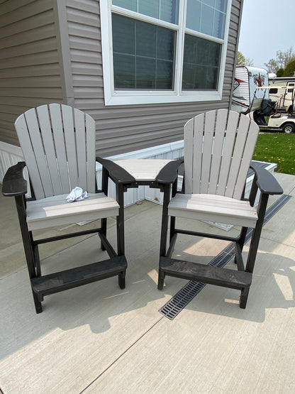 HDPE Outdoor Conversation Set Two Chairs With Interlocking Table