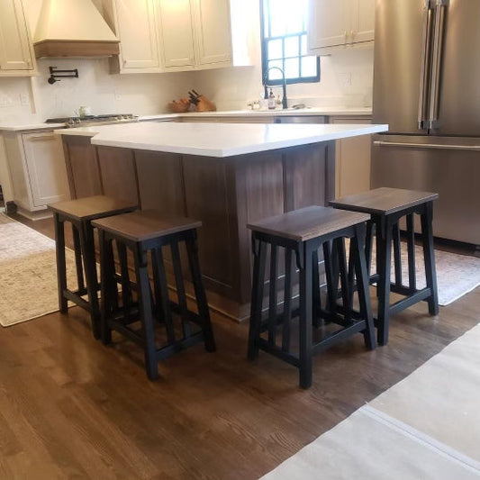 Mission Saddle Stool Counter Height 24 Inch For Kitchen Island And Sofa Tables