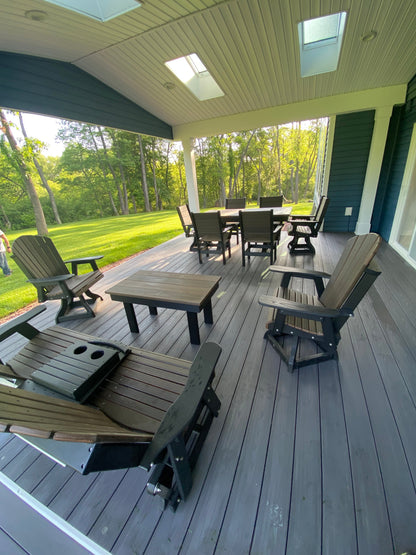 Outdoor Swivel Dining Chair With Fanback HDPE All Weather Finish