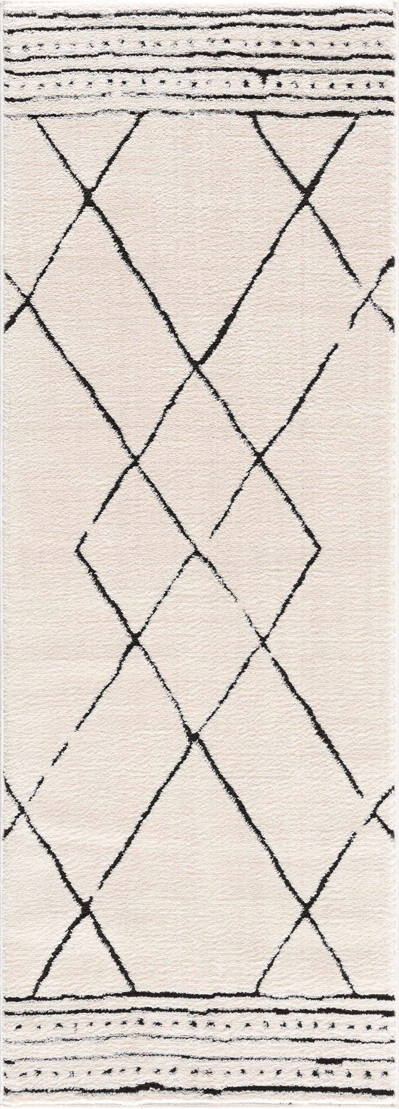 Geometric Area Rug - Black  White Modern Home Decor