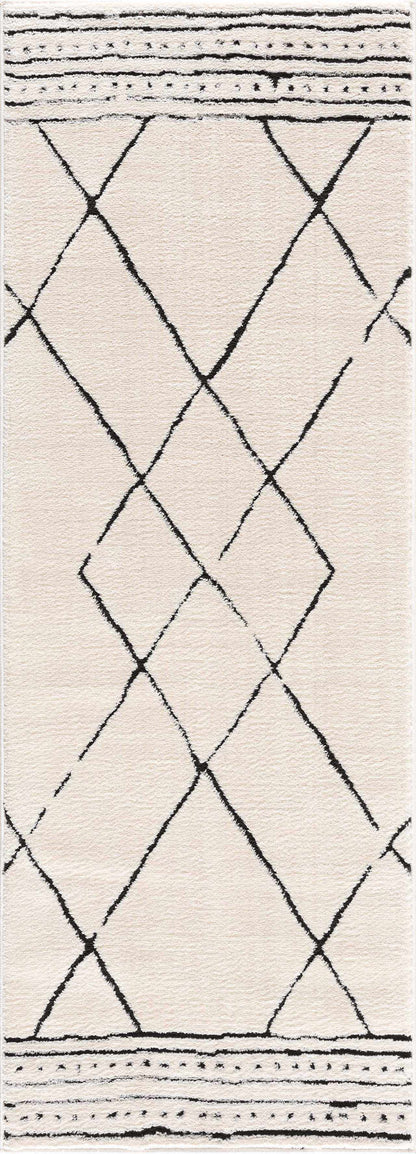 Geometric Area Rug - Black  White Modern Home Decor