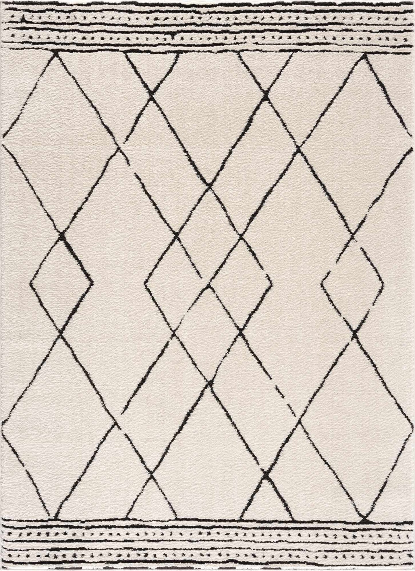 Geometric Area Rug - Black  White Modern Home Decor