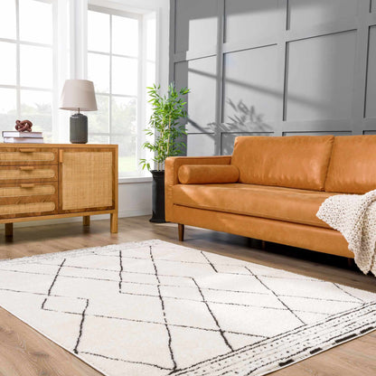 Geometric Area Rug - Black  White Modern Home Decor