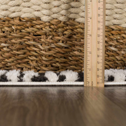 Checkered Black White Area Rug - Modern Home Decor Accent