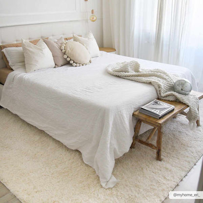 Washable Cream Shag Rug - Cozy Home Decor