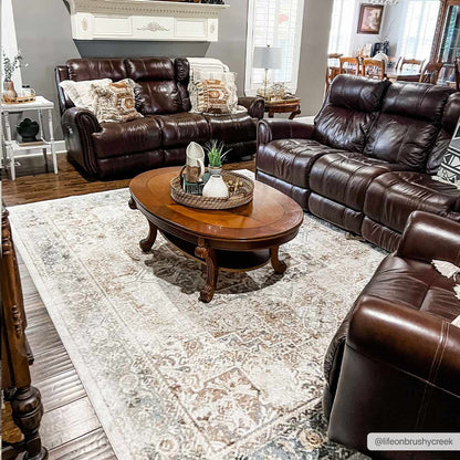 Heritage Washable Area Rug - Classic Flat Pile Design for Easy Care