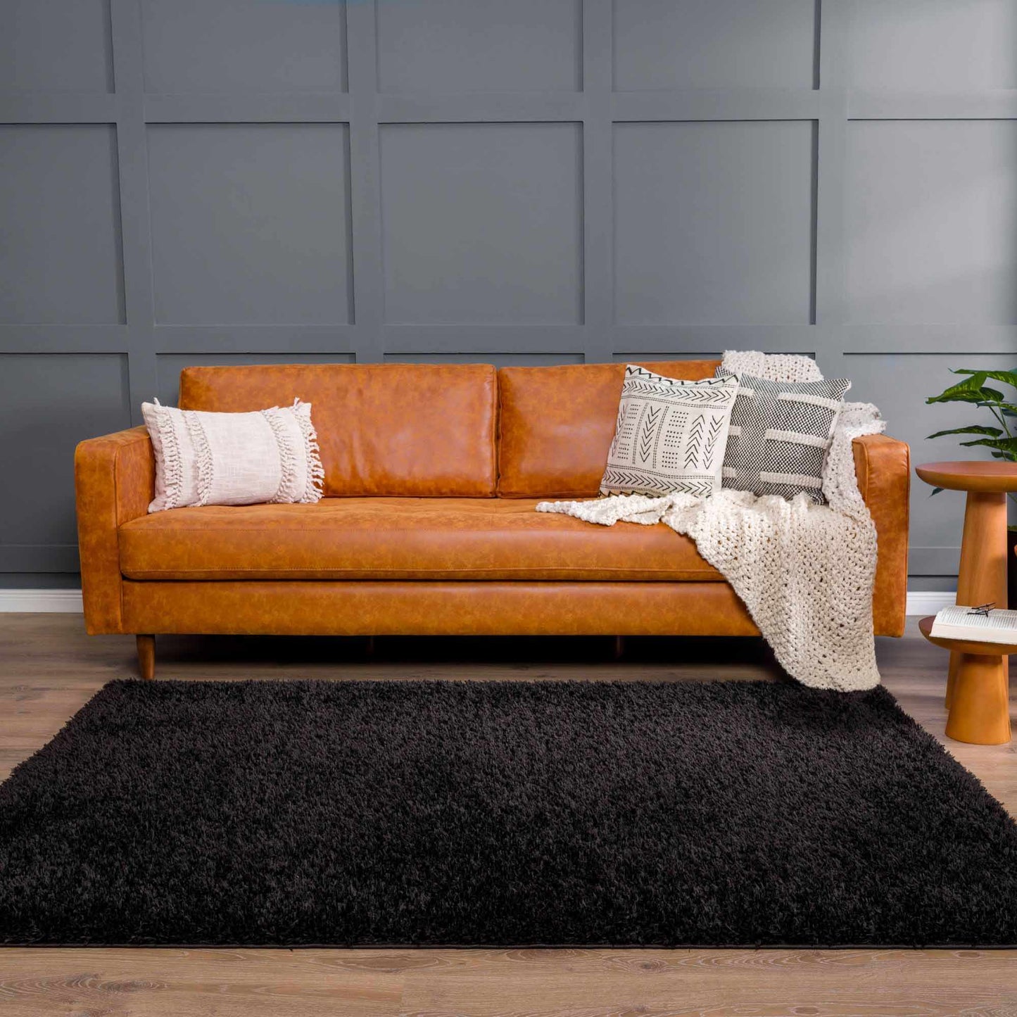 Washable Black Shag Rug - Cozy Home Decor Accent