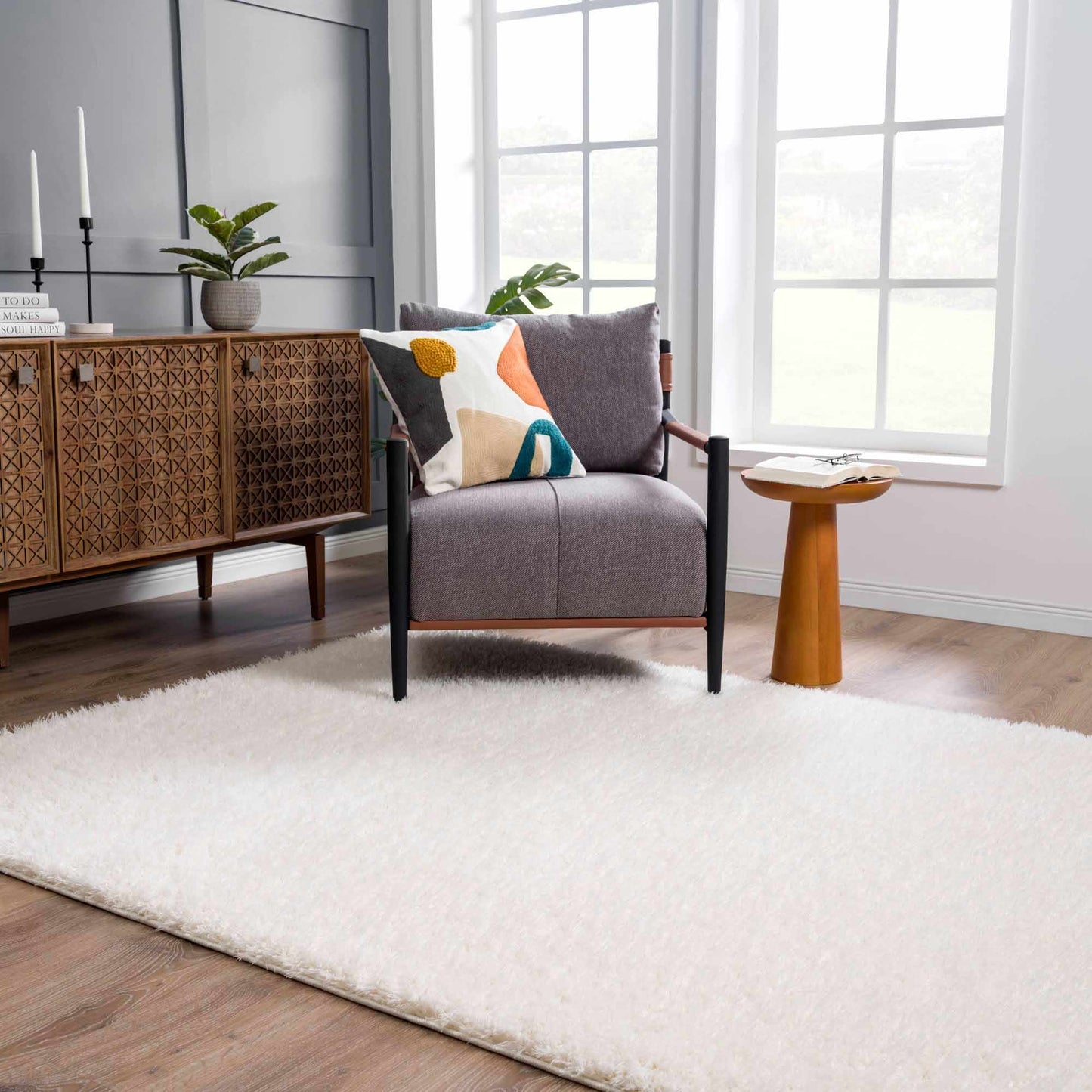 Washable Cream Shag Rug - Cozy Home Decor