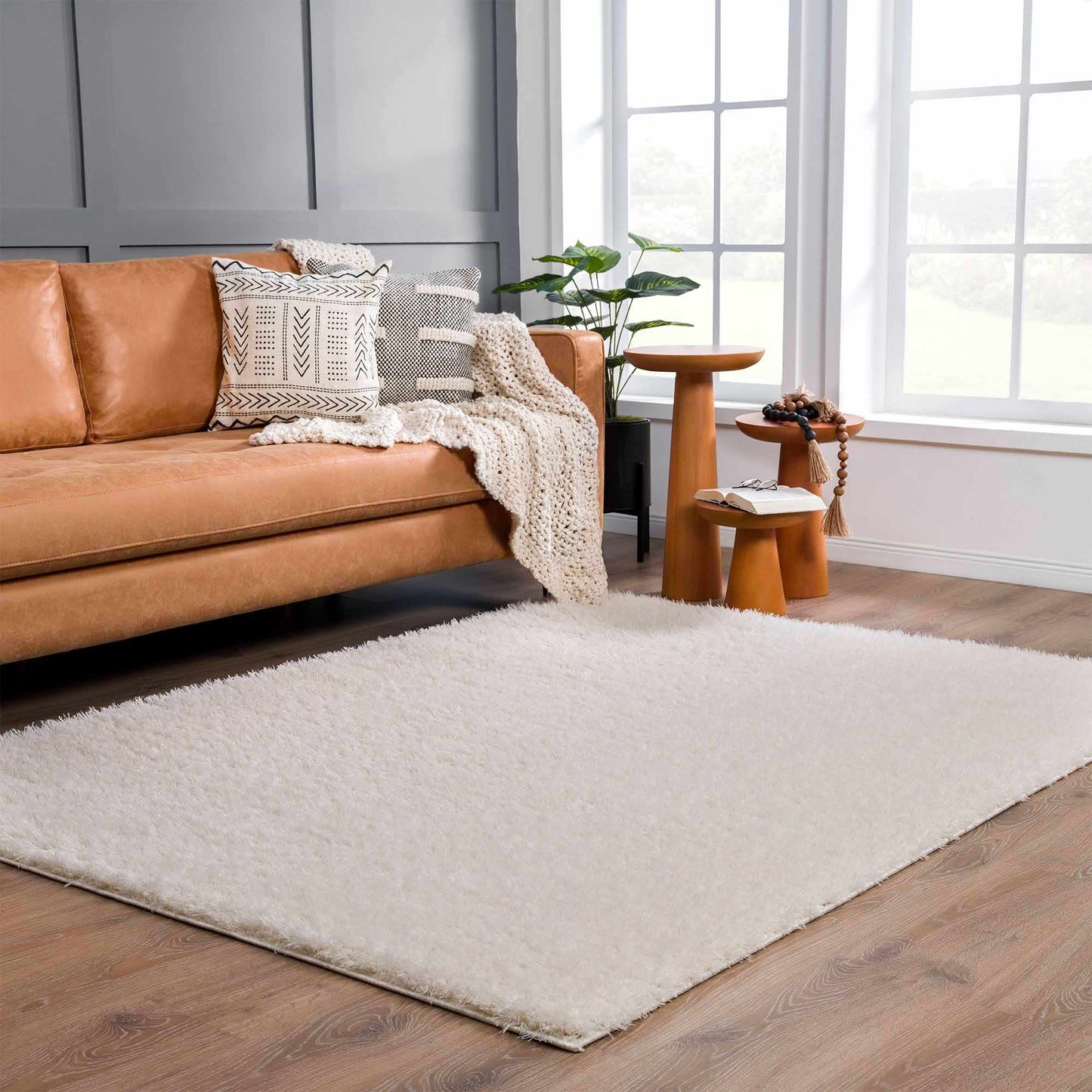 Washable Cream Shag Rug - Cozy Home Decor