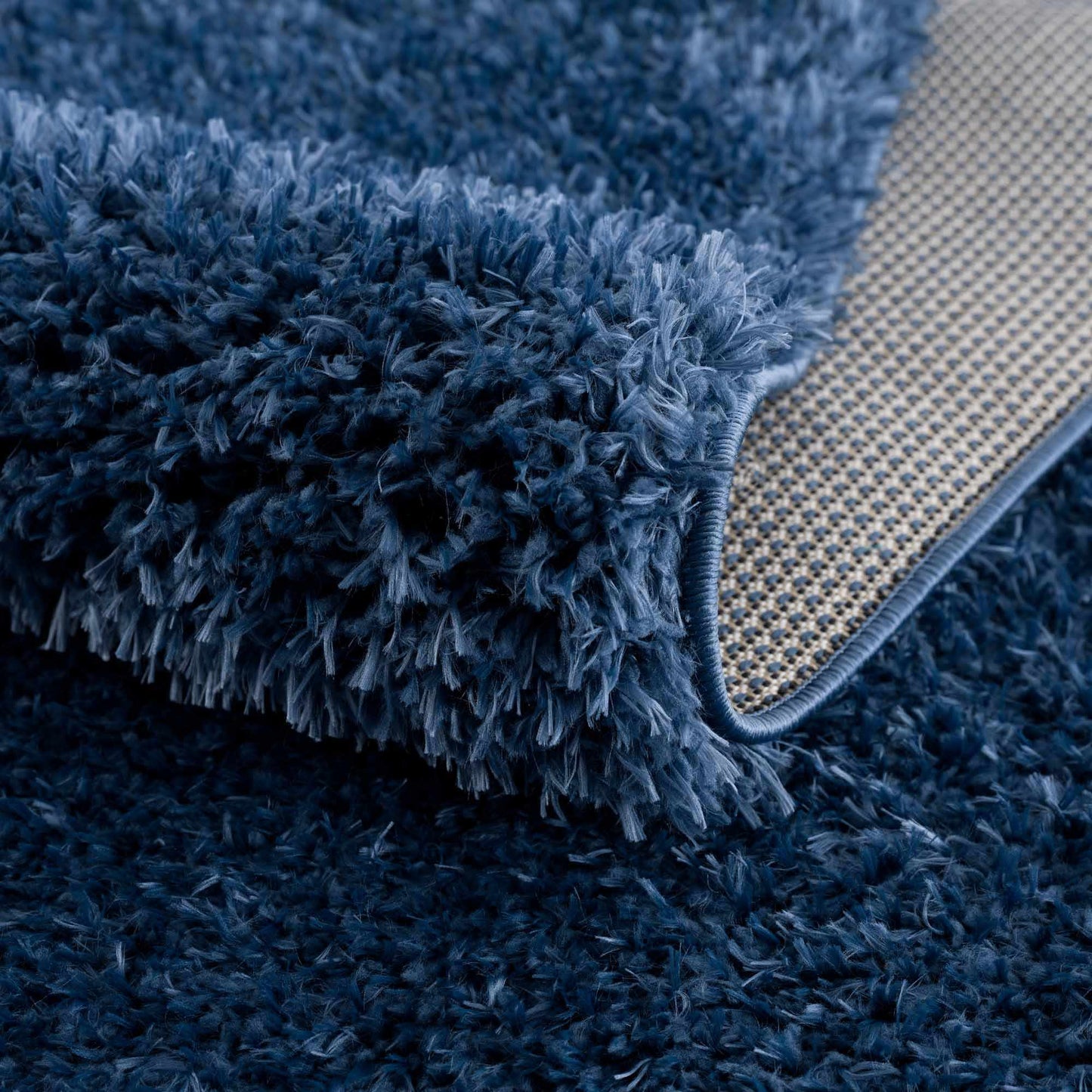 Washable Dark Blue Shag Rug - Faina Collection Cozy Home Decor