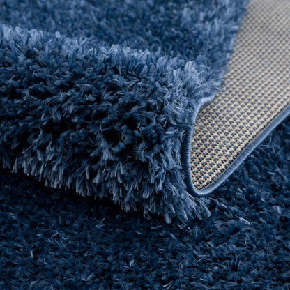 Washable Dark Blue Shag Rug - Faina Collection Cozy Home Decor