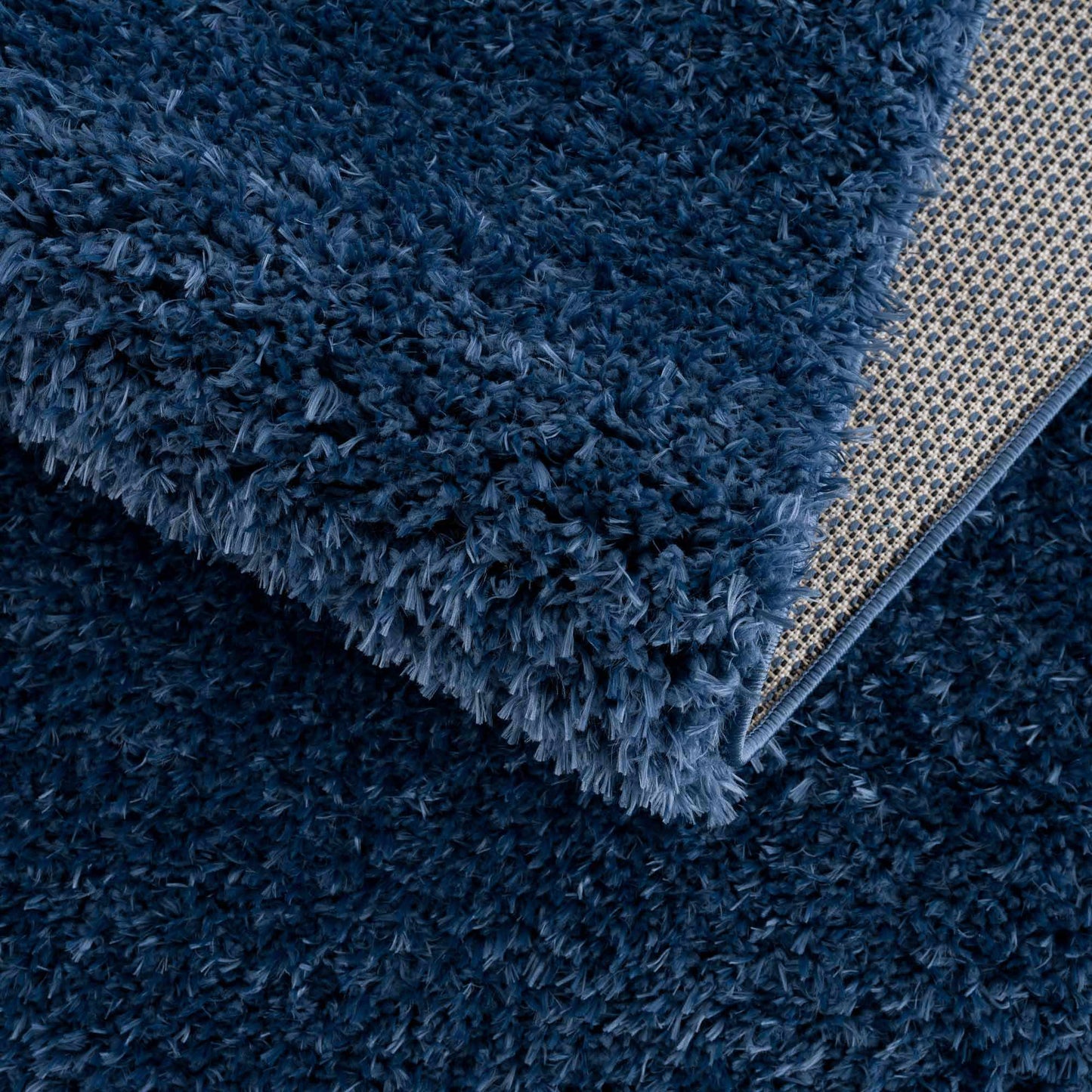 Washable Dark Blue Shag Rug - Faina Collection Cozy Home Decor