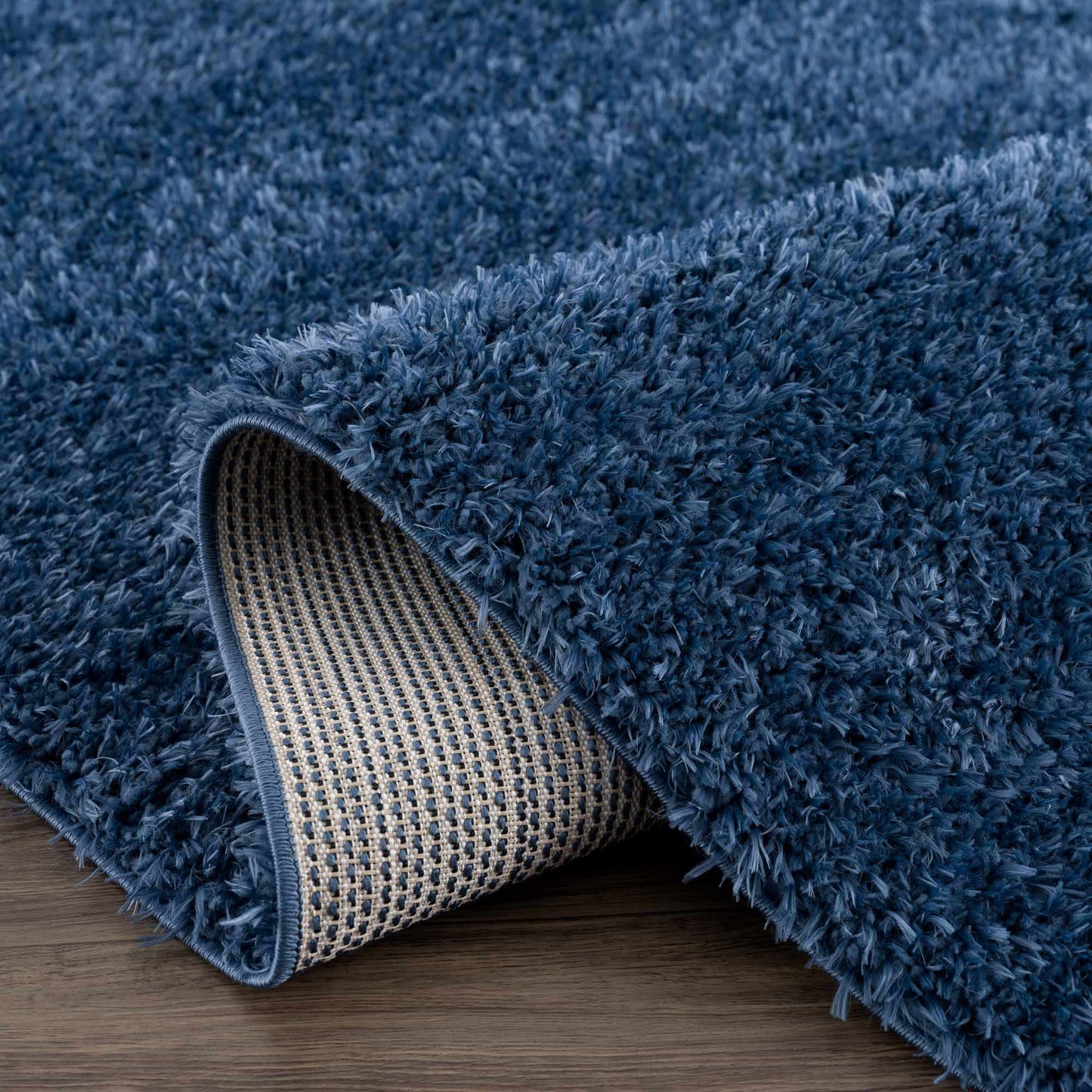 Washable Dark Blue Shag Rug - Faina Collection Cozy Home Decor