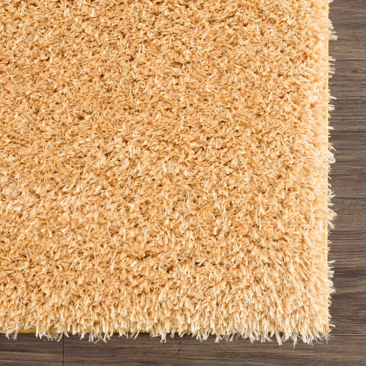 Washable Solid Gold Shag Rug - Luxurious Soft Area Rug for Any Room
