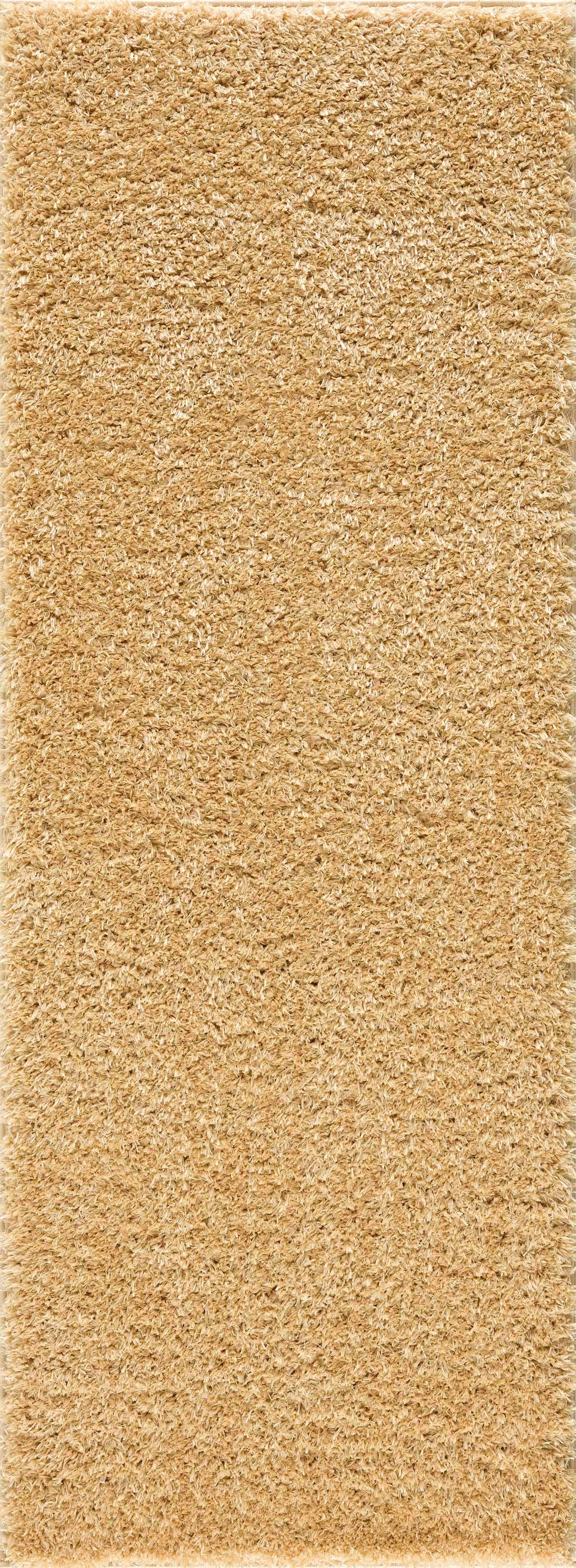 Washable Solid Gold Shag Rug - Luxurious Soft Area Rug for Any Room