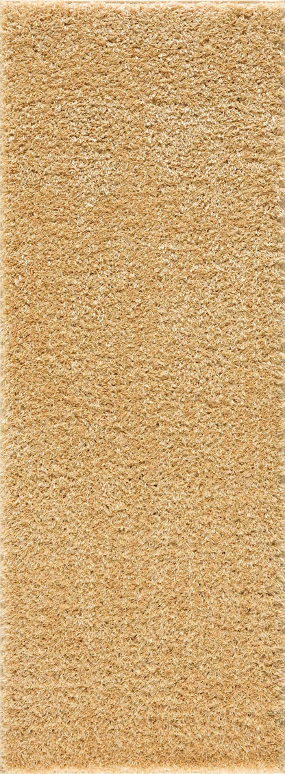 Washable Solid Gold Shag Rug - Luxurious Soft Area Rug for Any Room