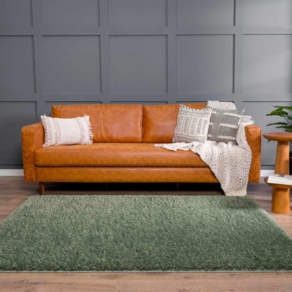 Green Shag Rug - Washable Soft Cozy Home Decor