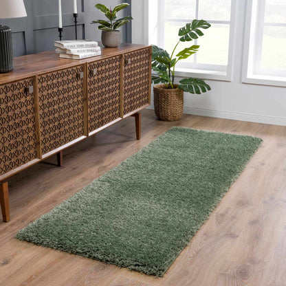 Green Shag Rug - Washable Soft Cozy Home Decor
