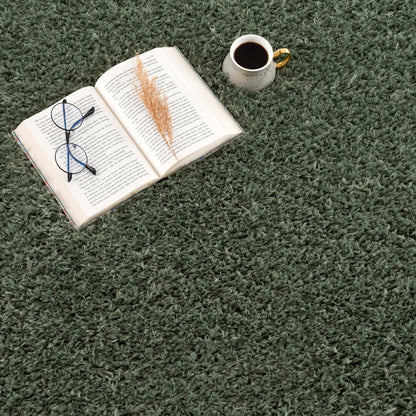 Green Shag Rug - Washable Soft Cozy Home Decor