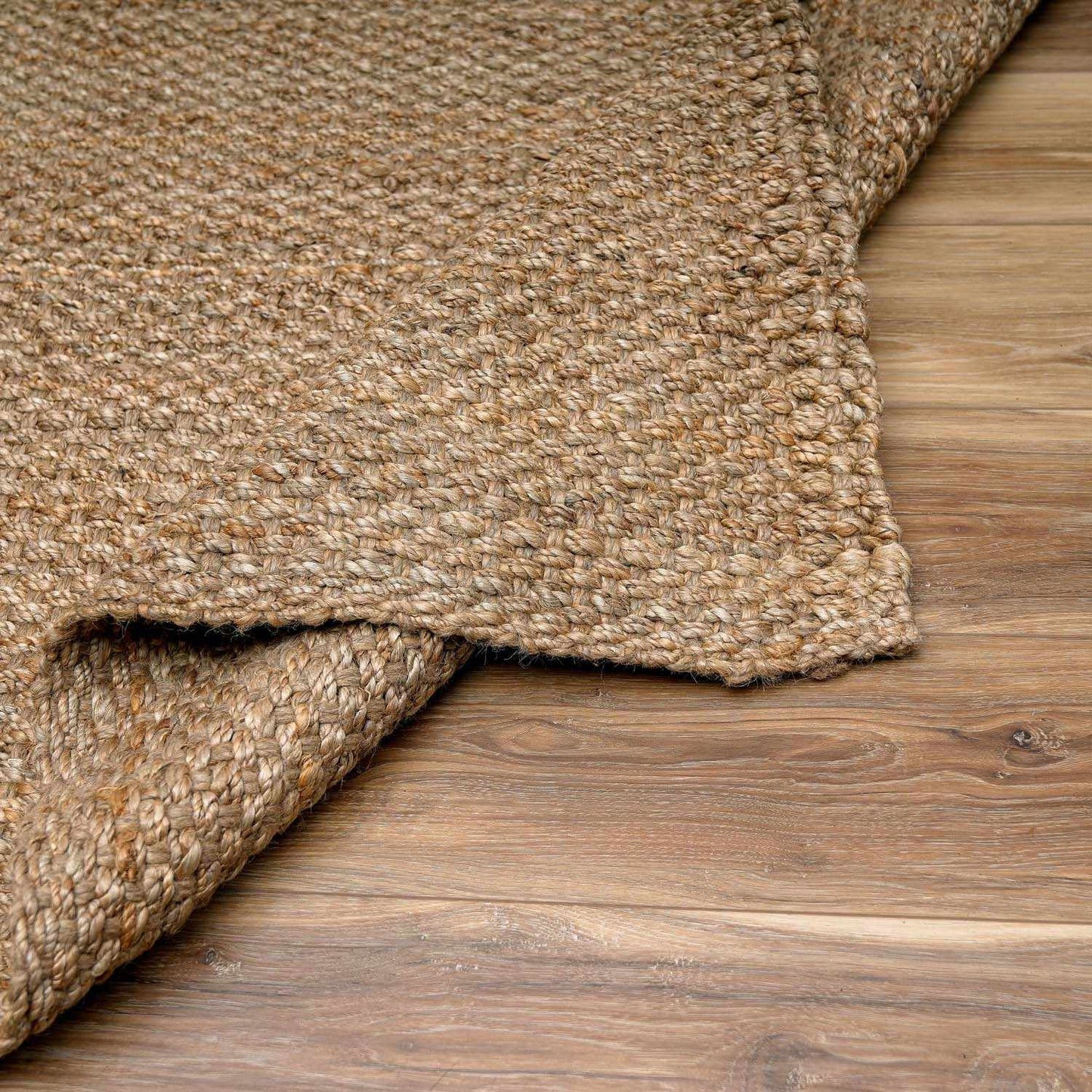 Braided Jute Area Rug - Eco-Friendly Natural Fiber Floor Decor