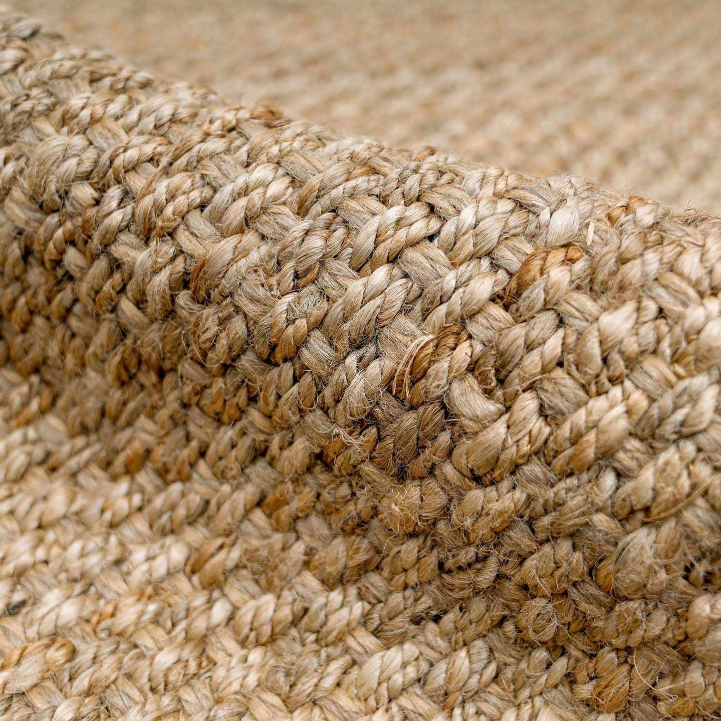Braided Jute Area Rug - Eco-Friendly Natural Fiber Floor Decor