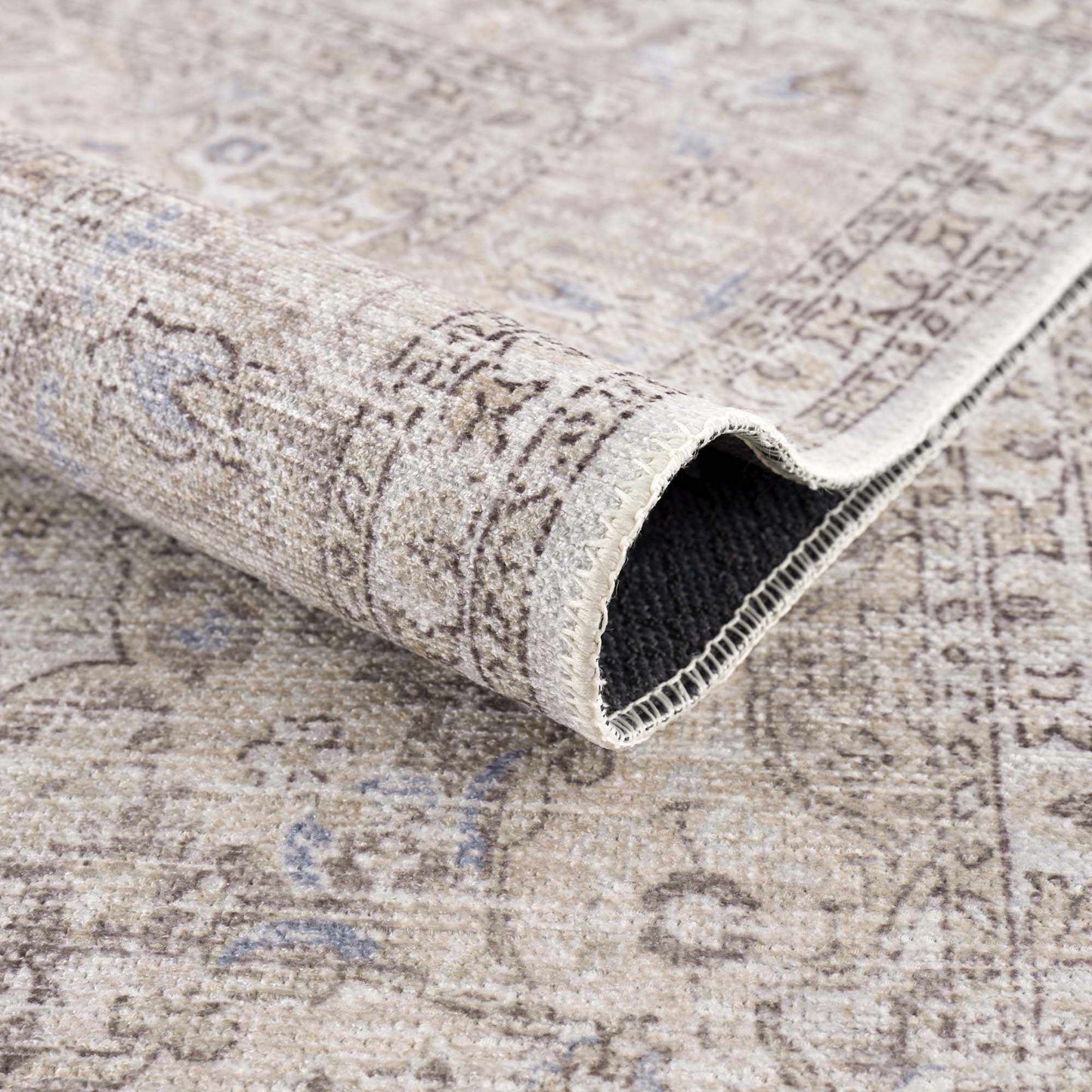 Washable Cream Area Rug - Soft Stylish Home Decor