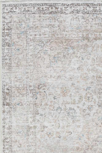 Washable Cream Area Rug - Soft Stylish Home Decor