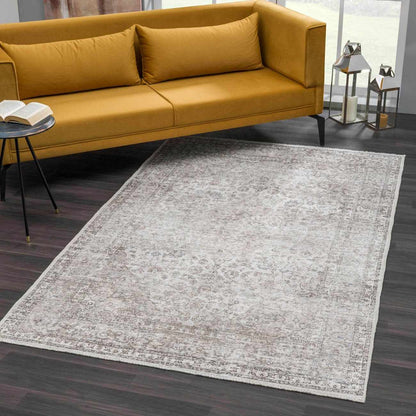 Washable Cream Area Rug - Soft Stylish Home Decor
