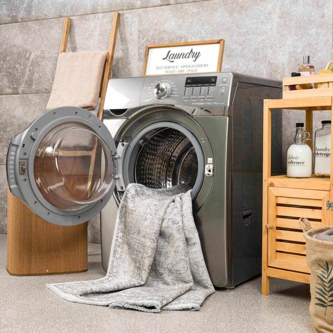 Washable Cream Area Rug - Soft Stylish Home Decor