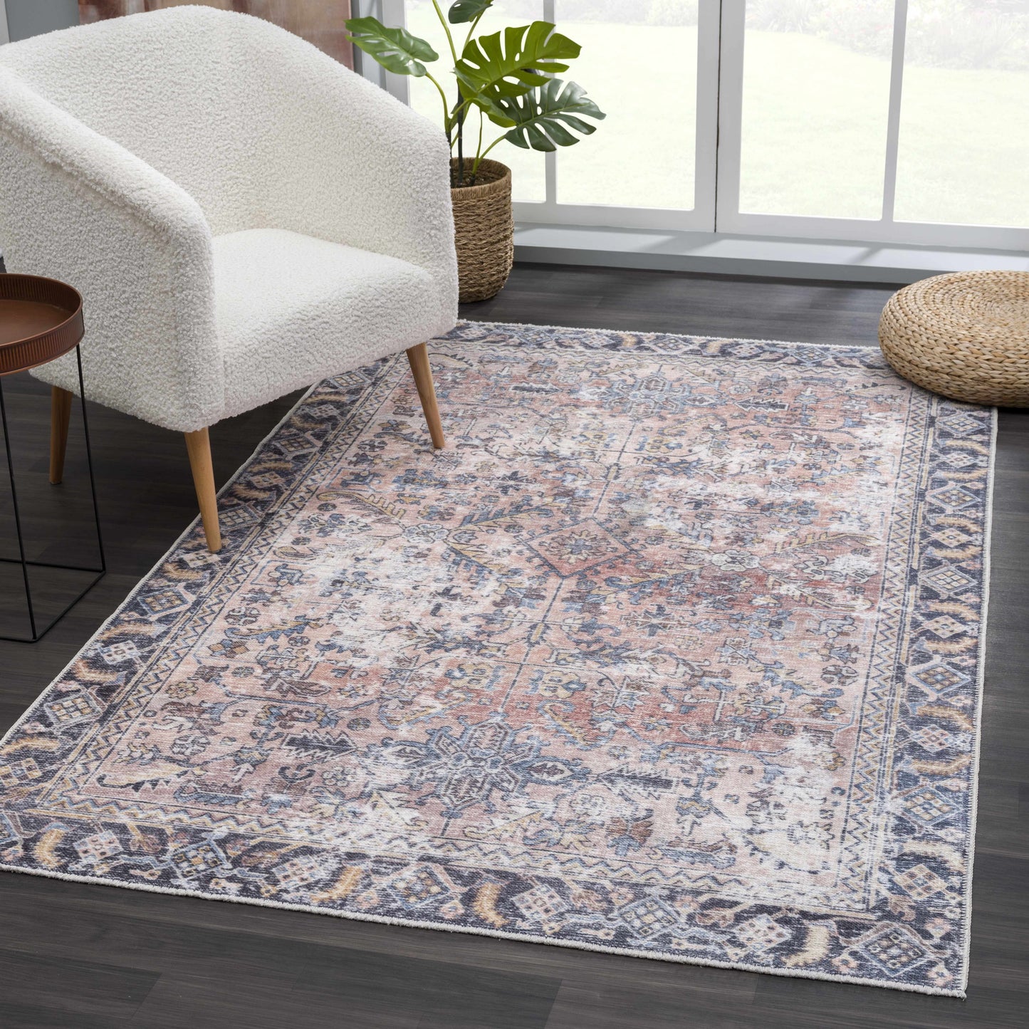 Washable Peach Area Rug - Holi-2305 Stylish Home Décor
