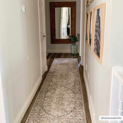 Washable Cream Flat Pile Rug - Soft Stylish Area Rug for Home Decor