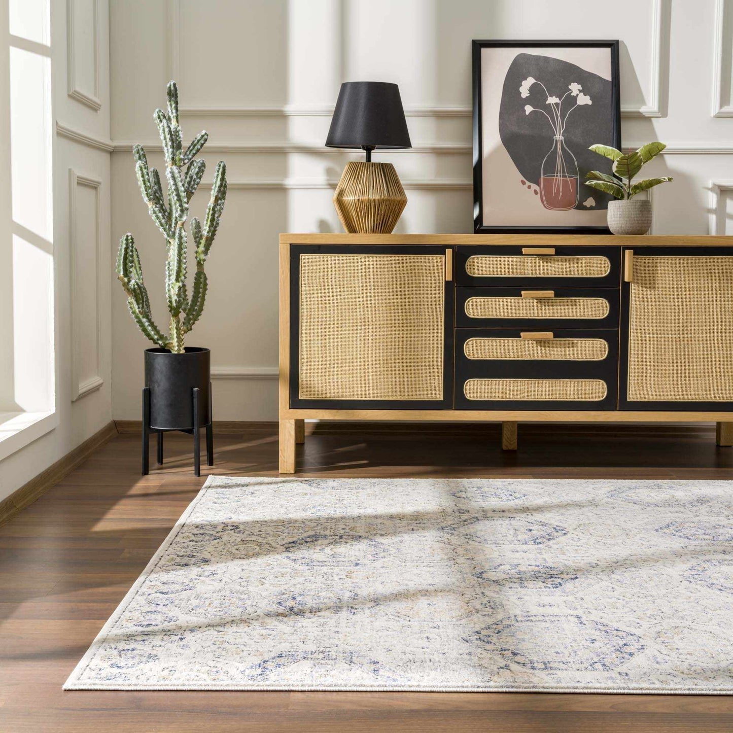Parkerfield Cream Blue Area Rug - Stylish Home Decor for Any Room