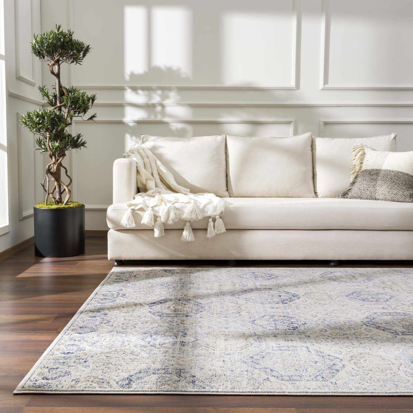Parkerfield Cream Blue Area Rug - Stylish Home Decor for Any Room
