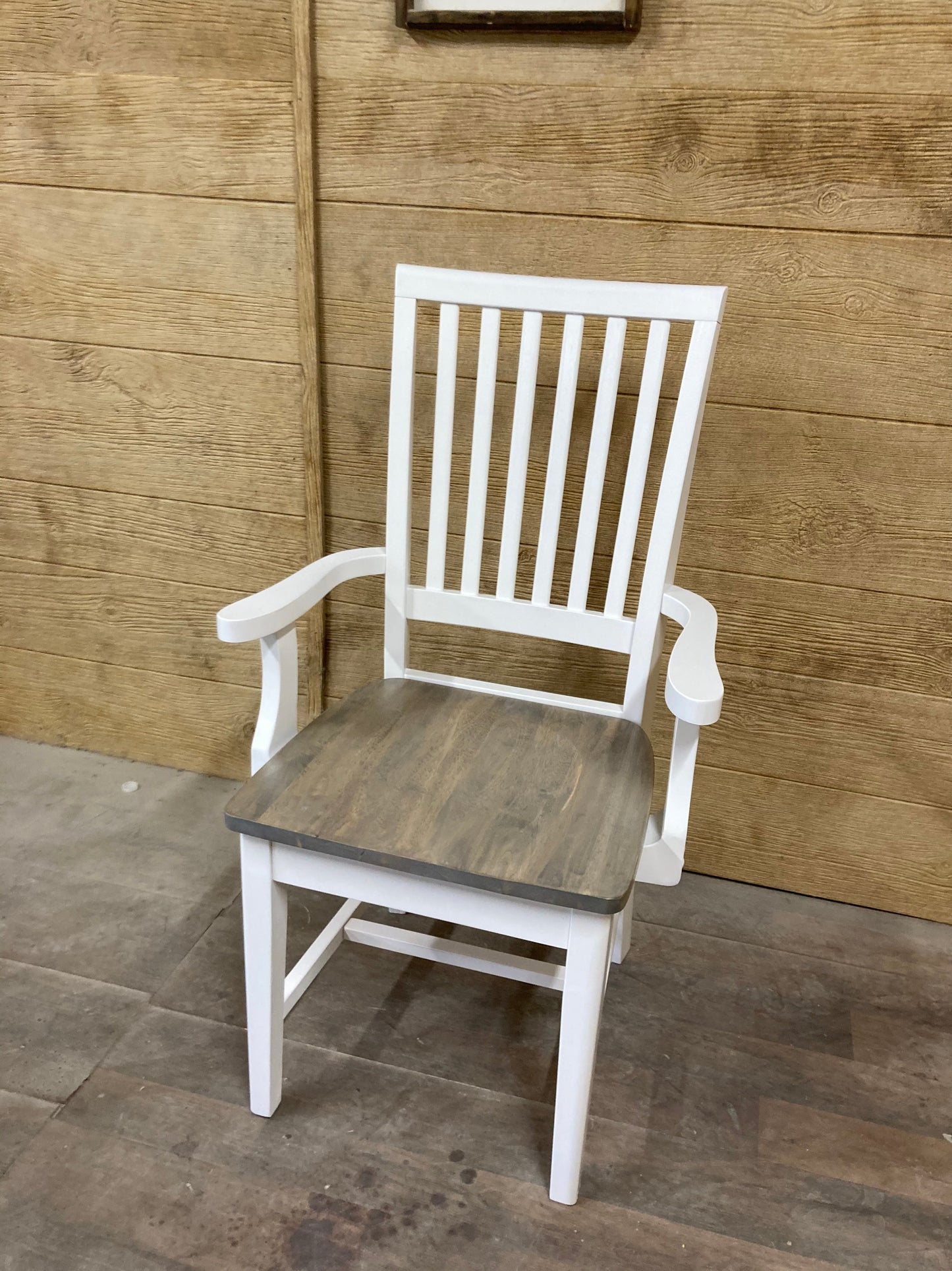 Mission Chair With Arms For Standard 30 Inch Tables In Wood Or Painted Finish