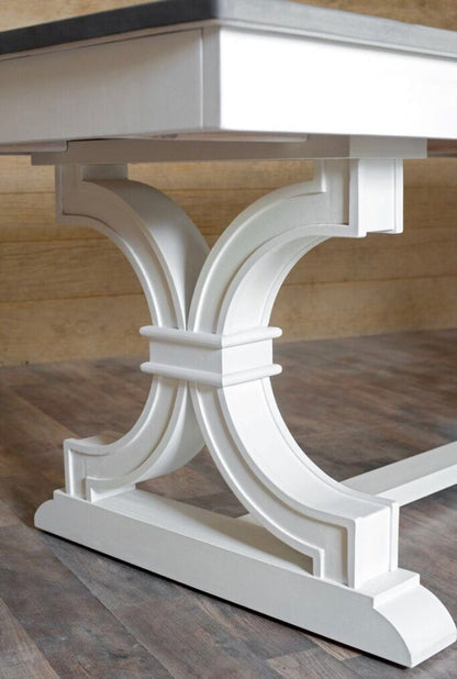 Queen Dining Table Farmhouse Solid Wood Custom Handmade With Finish Options