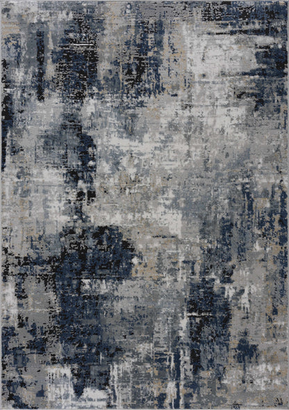 Blue Abstract Area Rug - Modern Stylish Design for Interiors