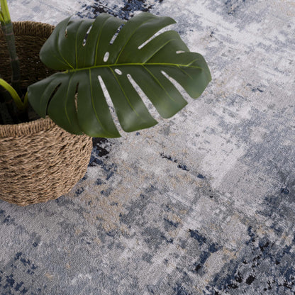 Blue Abstract Area Rug - Modern Stylish Design for Interiors