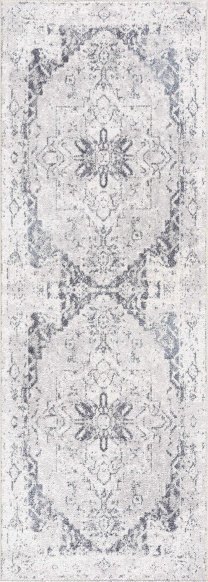 Ivory Washable Flat Pile Rug - Hera Collection for Modern Decor